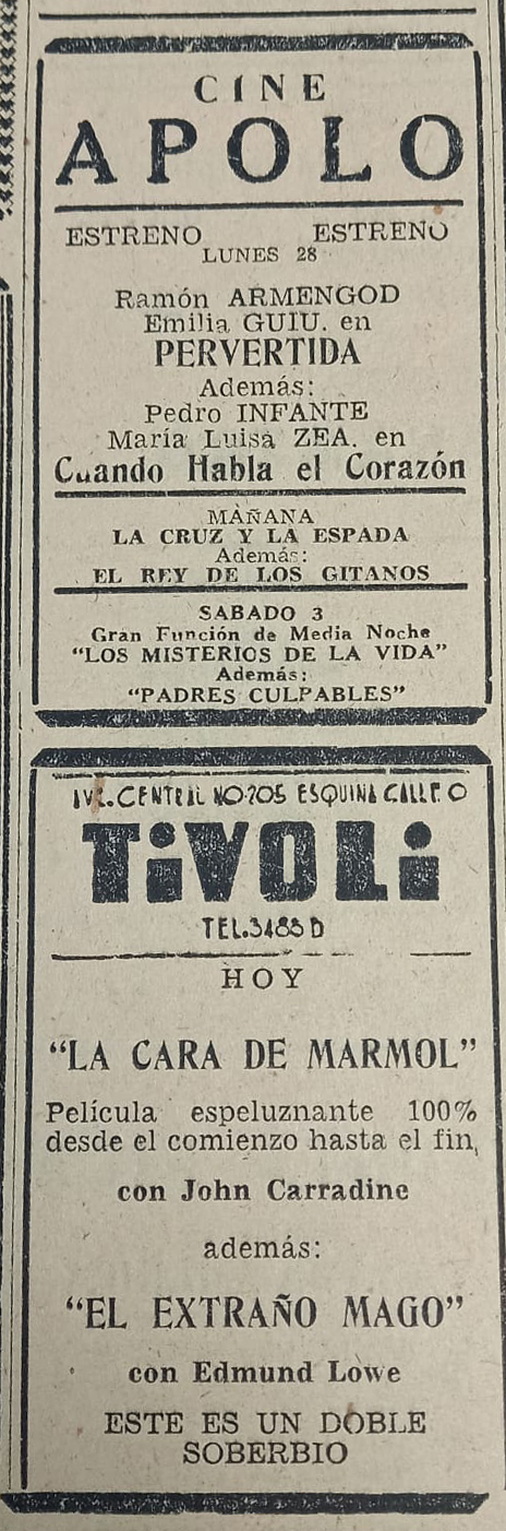 cartelera cine apolo