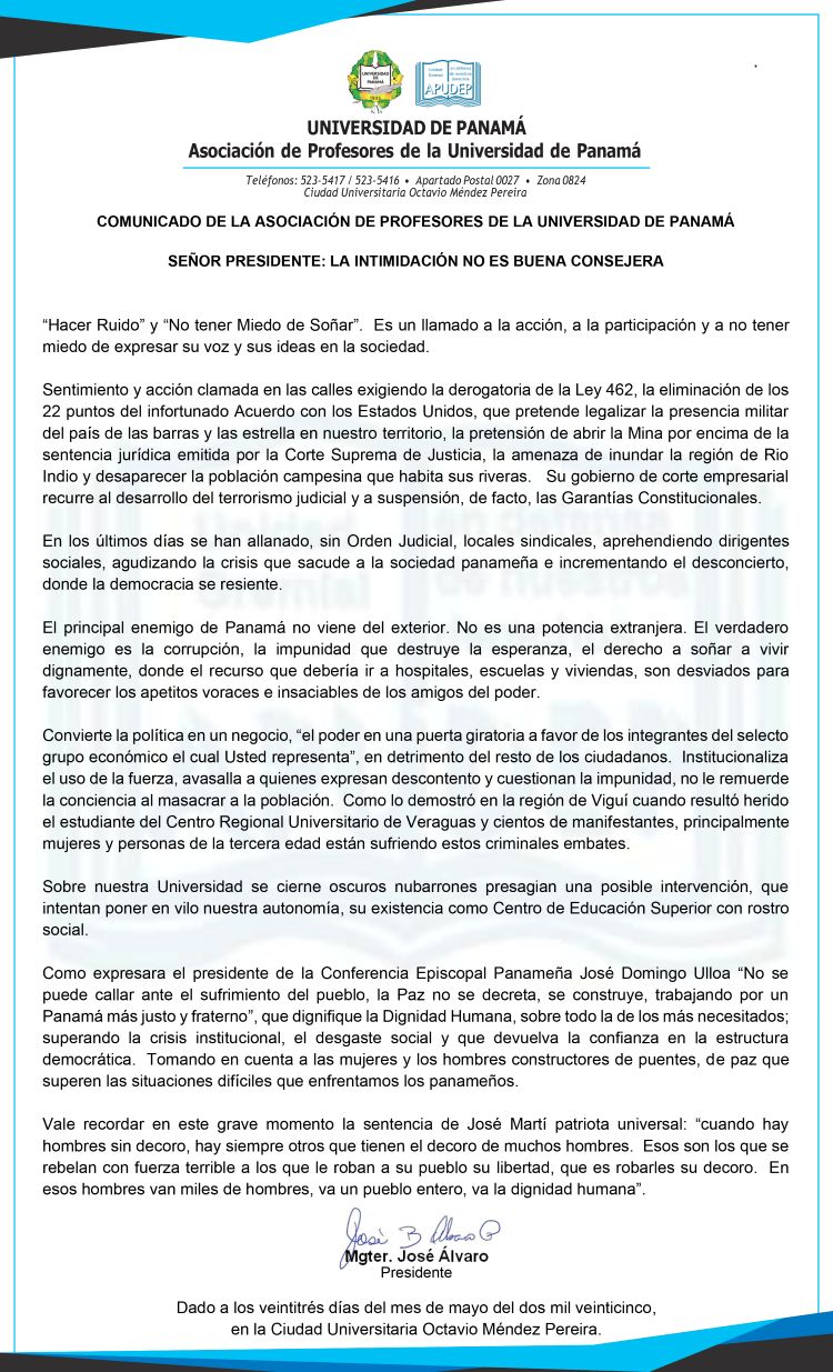 Comunicado de Profesores 