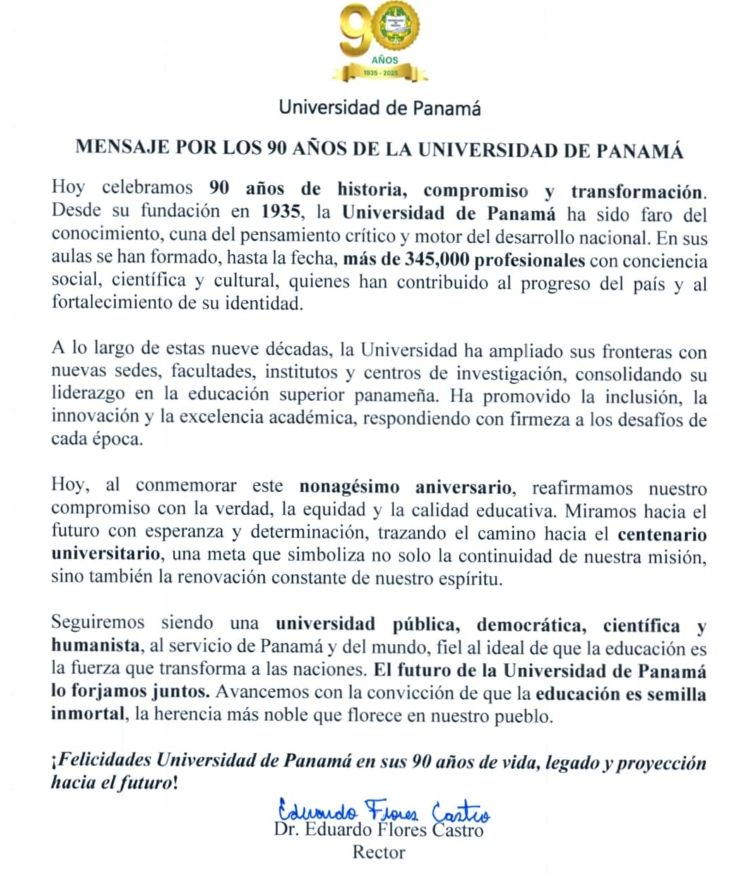 alocución de los 90 años de la UP