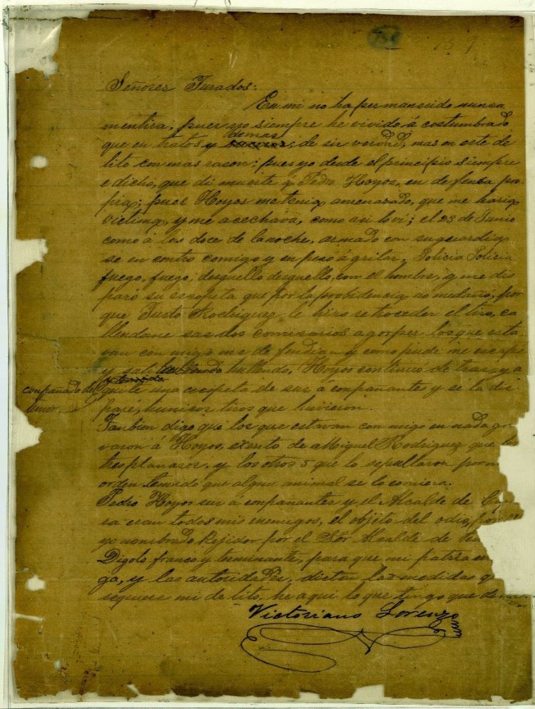 nota de victoriano lorenzo 