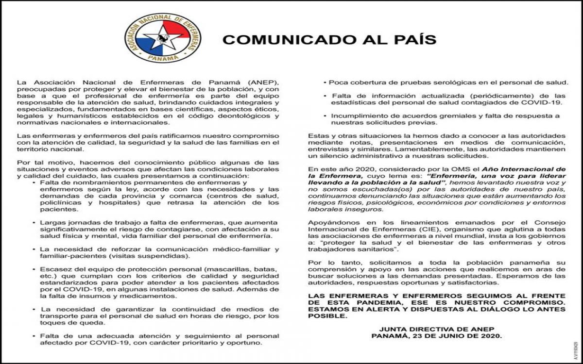 Comunicados de enfermeras